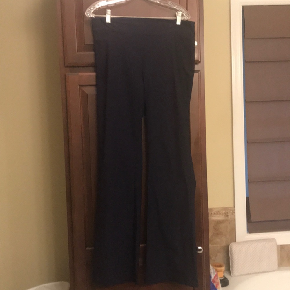 Lycra/spandex pull on work pants boot cut flare